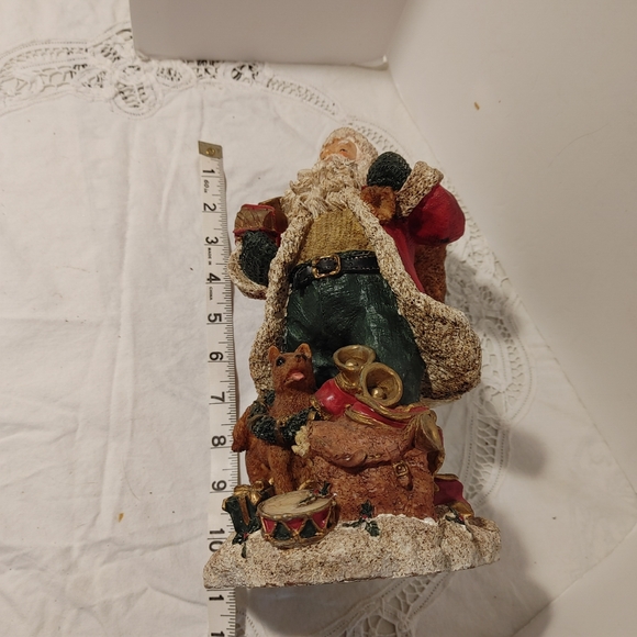 Santa Figurine Sack of Toys Dog at Feet - Picture 11 of 15